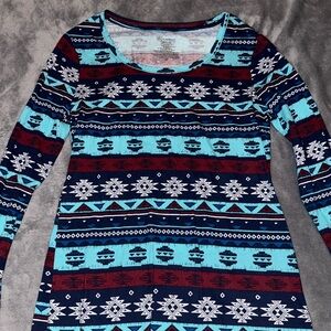 Long Sleeve Shirt Large Red, White and Blue